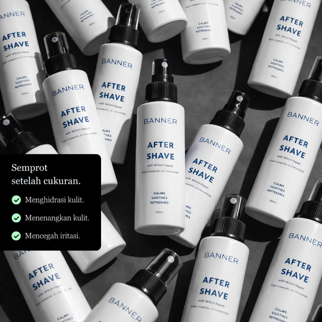 BANNER Aftershave Face Mist Mencegah Iritasi Setelah Bercukur — 3
