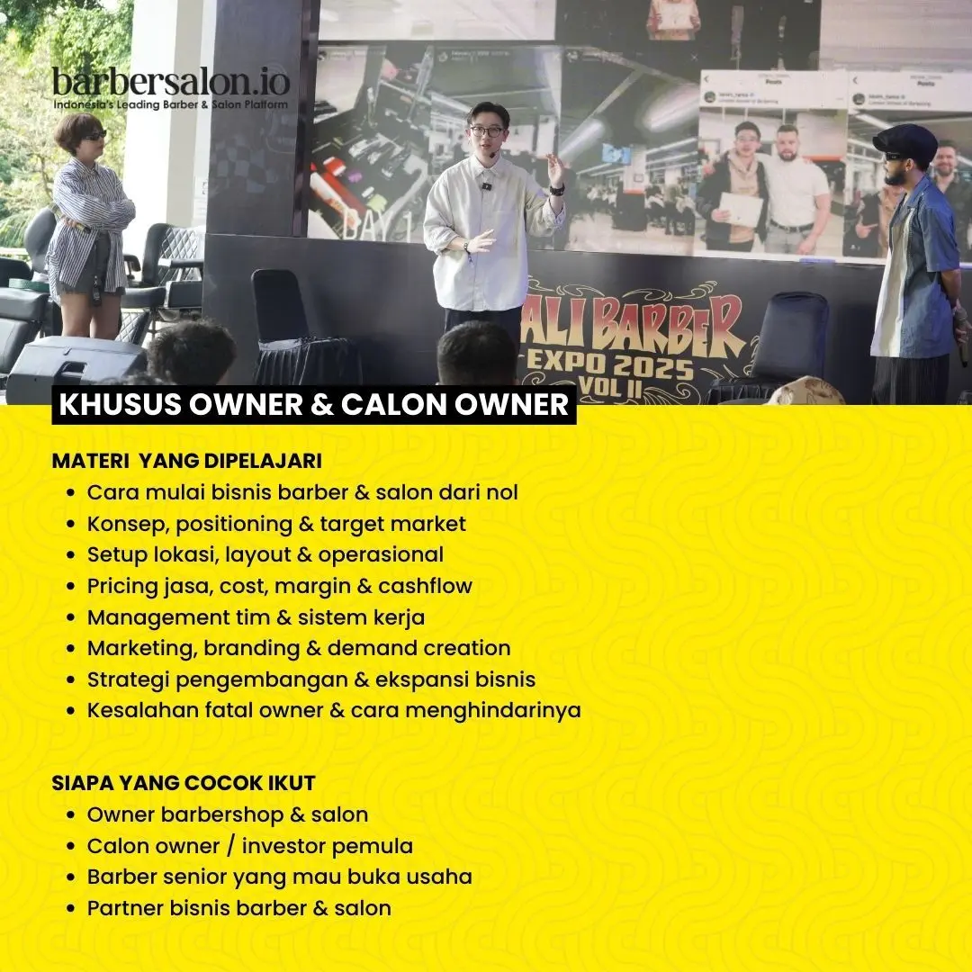 Kelas Barber & Salon Owner ( Cara Mulai, Setup & Kembangkan ) — 3