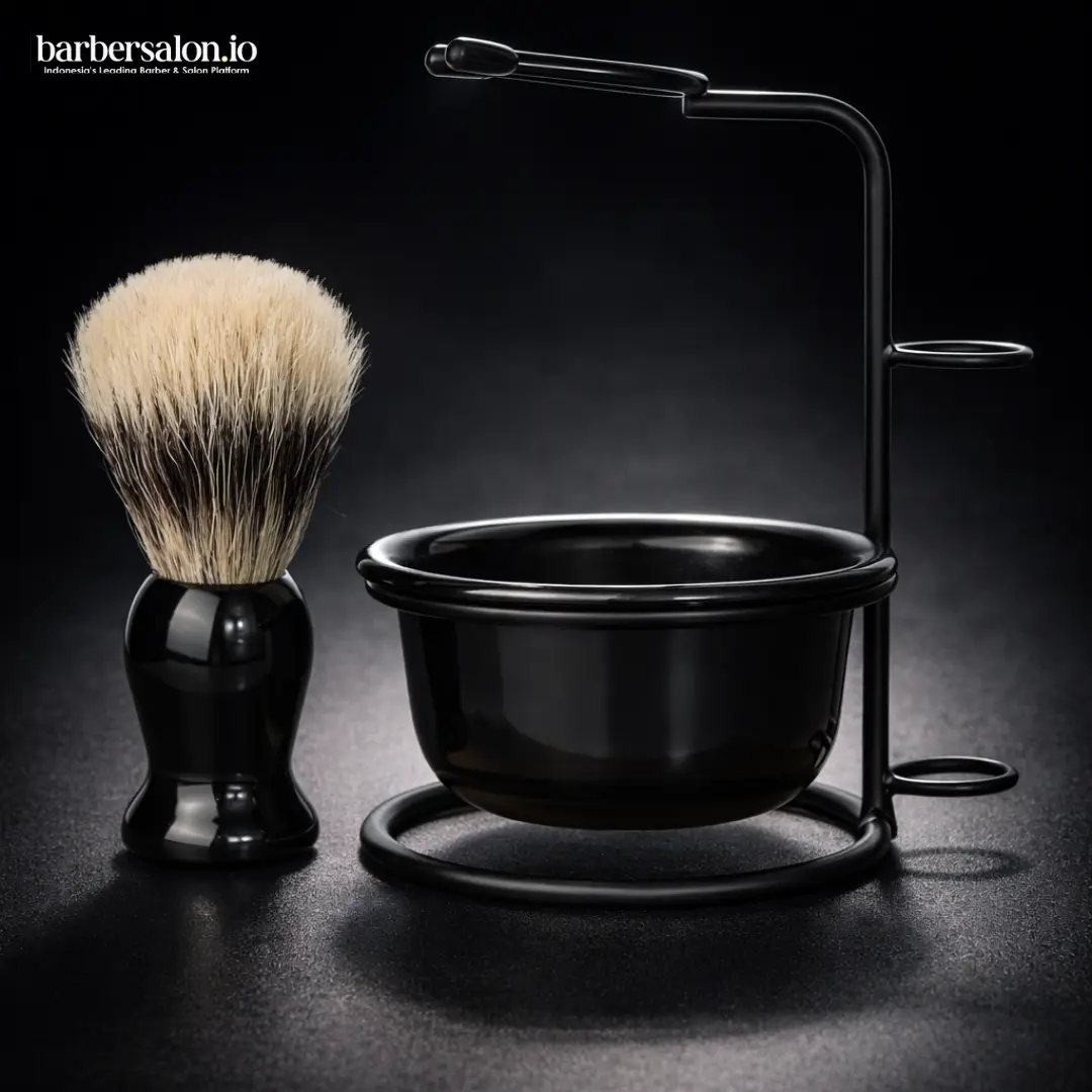 Kuas Cukur Barbershop 1 set mangkuk & kuas