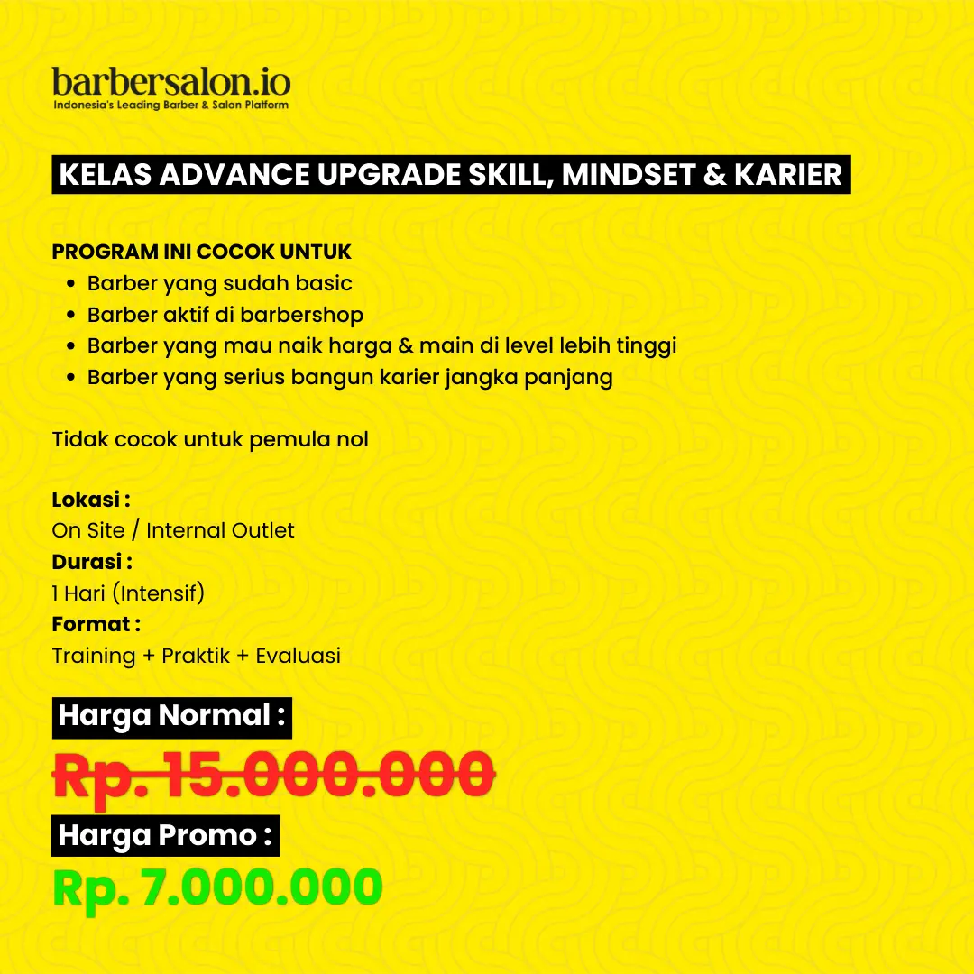 Kursus Offline Upgrade Skill & Karir Barber & Salon 4 hari ( Kevin tania x Leman adifahmi) - Jakarta โ 4