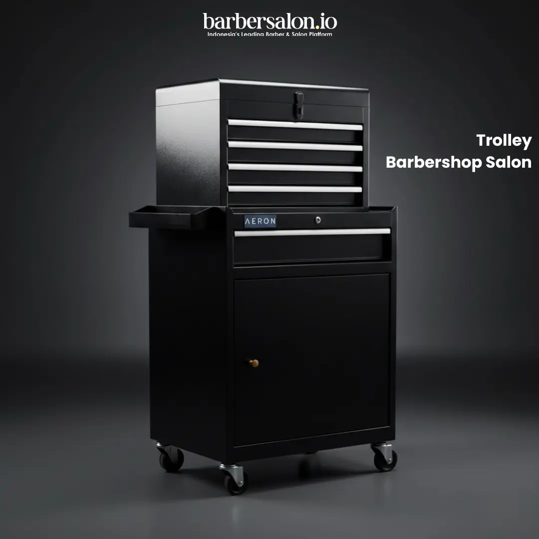 Trolley Barbershop Cabinet Lemari Alat Barber dengan Laci Lengkap — 1