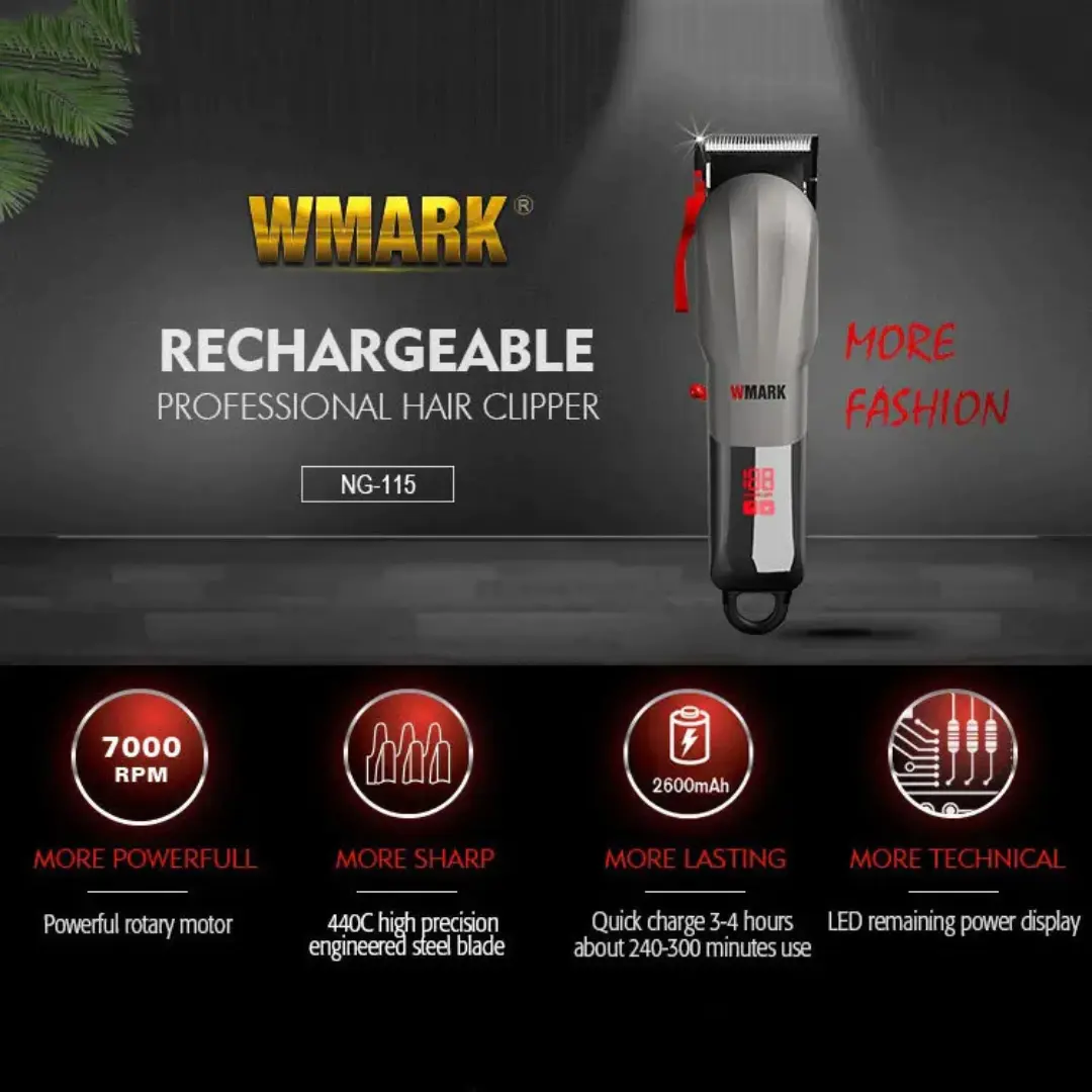 Wmark Clipper NG 115 Alat Cukur Pangkas Rambut Elektrik Barbershop 6800 Rpm — 3