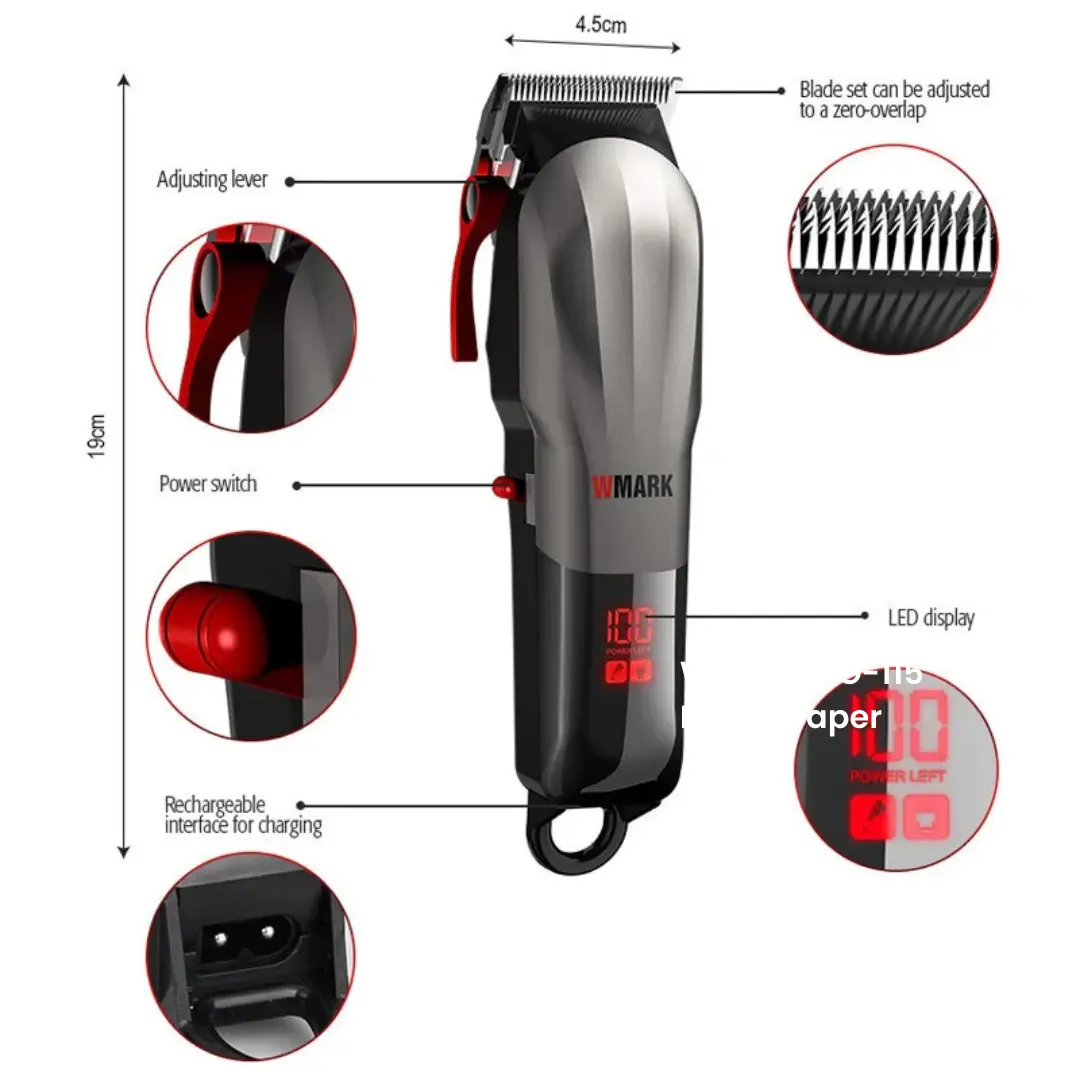 Wmark Clipper NG 115 Alat Cukur Pangkas Rambut Elektrik Barbershop 6800 Rpm — 4